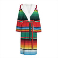 Colorful Mexican Blanket Pattern Print Hooded Bathrobe