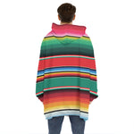 Colorful Mexican Blanket Pattern Print Hoodie Blanket