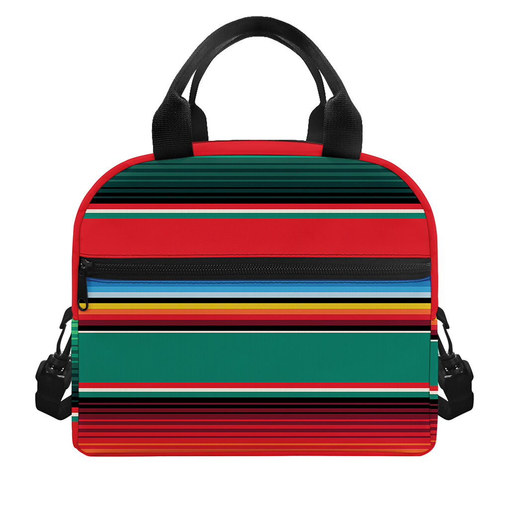 Colorful Mexican Blanket Pattern Print Insulated Lunch Bag