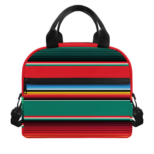 Colorful Mexican Blanket Pattern Print Insulated Lunch Bag