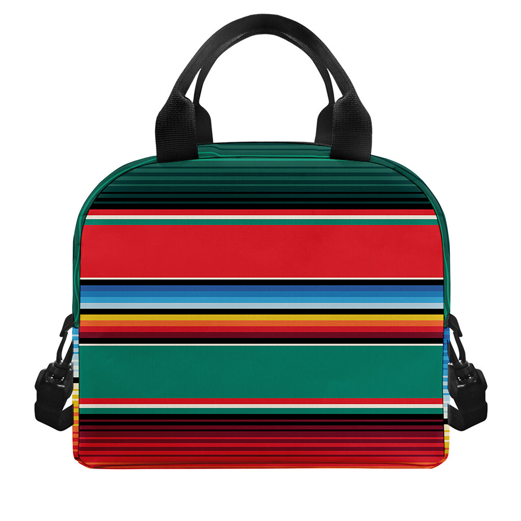 Colorful Mexican Blanket Pattern Print Insulated Lunch Bag