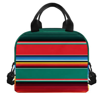 Colorful Mexican Blanket Pattern Print Insulated Lunch Bag