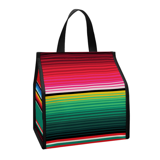 Colorful Mexican Blanket Pattern Print Insulated Lunch Tote