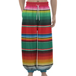 Colorful Mexican Blanket Pattern Print Lantern Pants