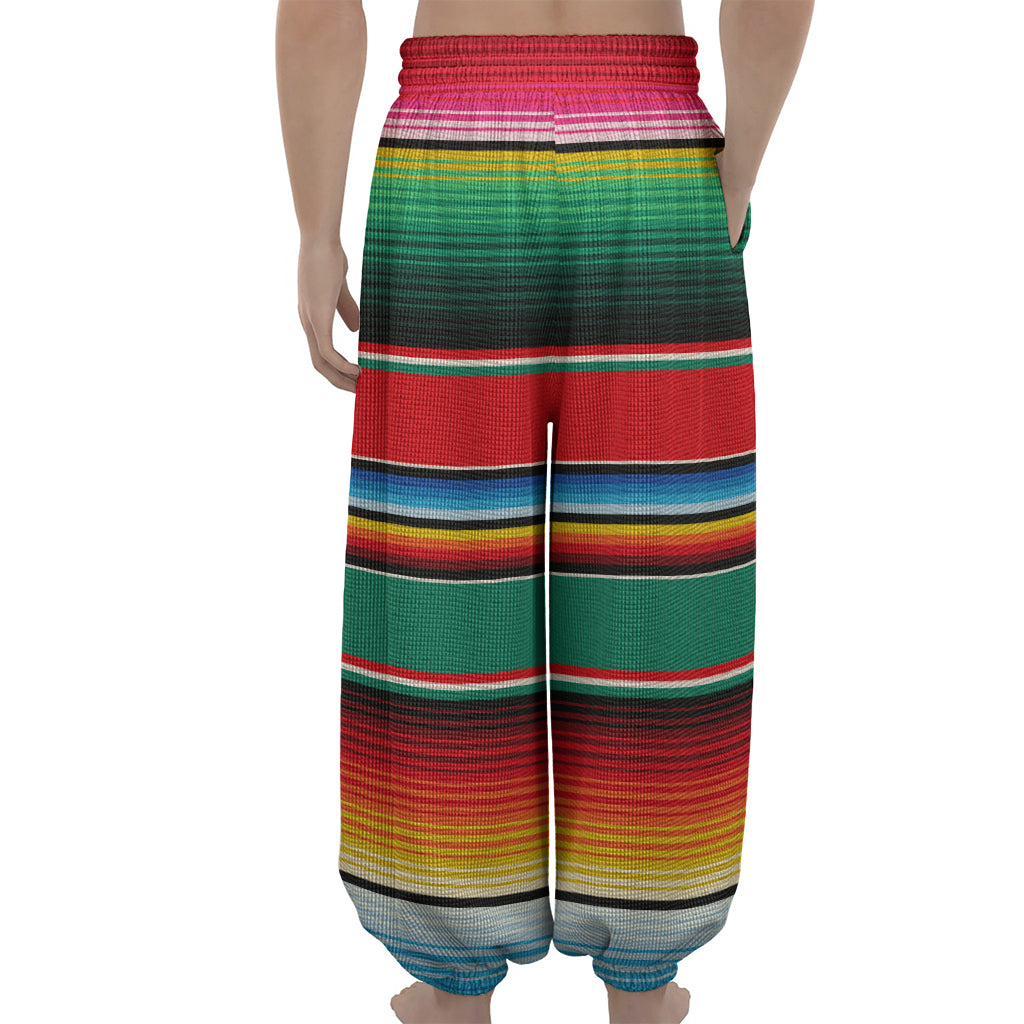 Colorful Mexican Blanket Pattern Print Lantern Pants