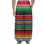 Colorful Mexican Blanket Pattern Print Lantern Pants