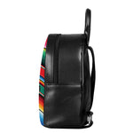 Colorful Mexican Blanket Pattern Print Leather Backpack