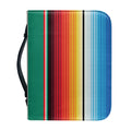 Colorful Mexican Blanket Pattern Print Leather Bible Cover