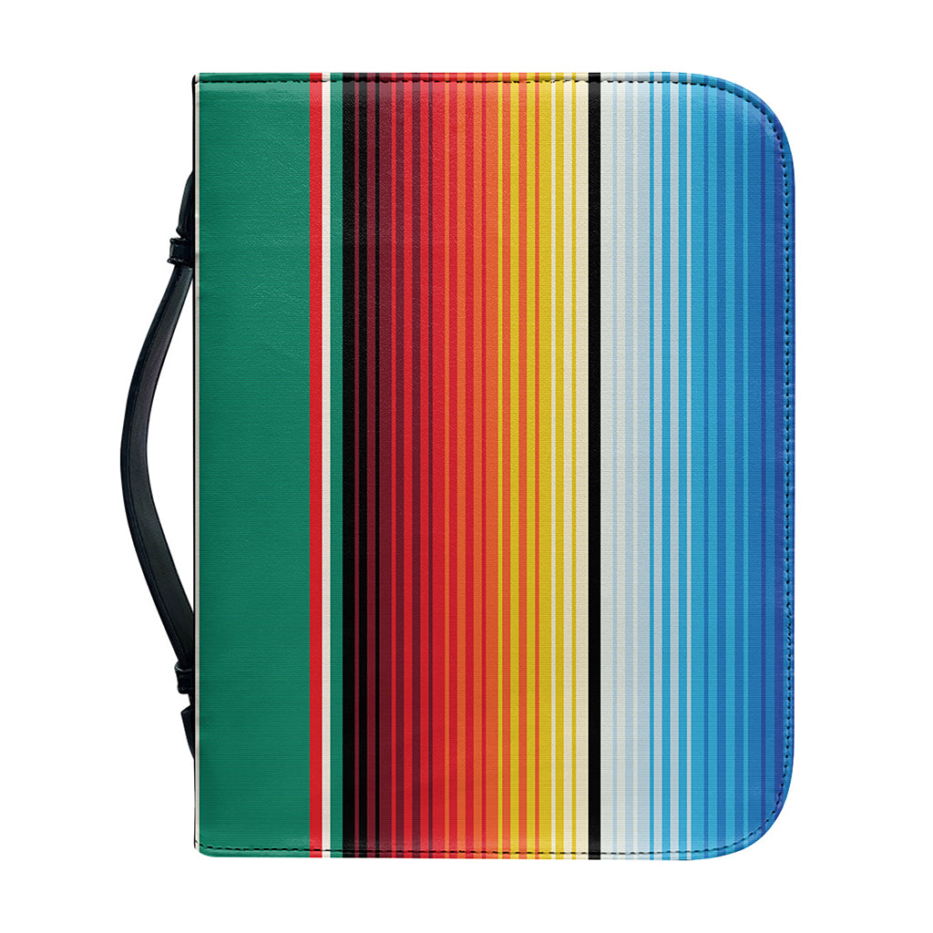 Colorful Mexican Blanket Pattern Print Leather Bible Cover