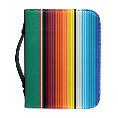 Colorful Mexican Blanket Pattern Print Leather Bible Cover