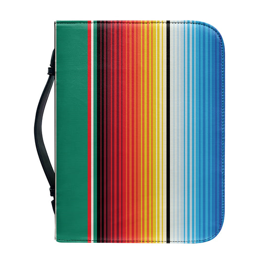 Colorful Mexican Blanket Pattern Print Leather Bible Cover
