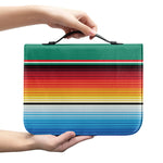 Colorful Mexican Blanket Pattern Print Leather Bible Cover