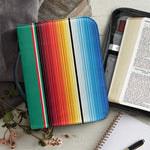 Colorful Mexican Blanket Pattern Print Leather Bible Cover