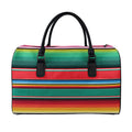 Colorful Mexican Blanket Pattern Print Leather Duffel Bag