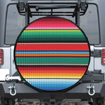 Colorful Mexican Blanket Pattern Print Leather Spare Tire Cover