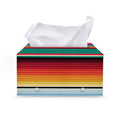 Colorful Mexican Blanket Pattern Print Leather Tissue Box Cover