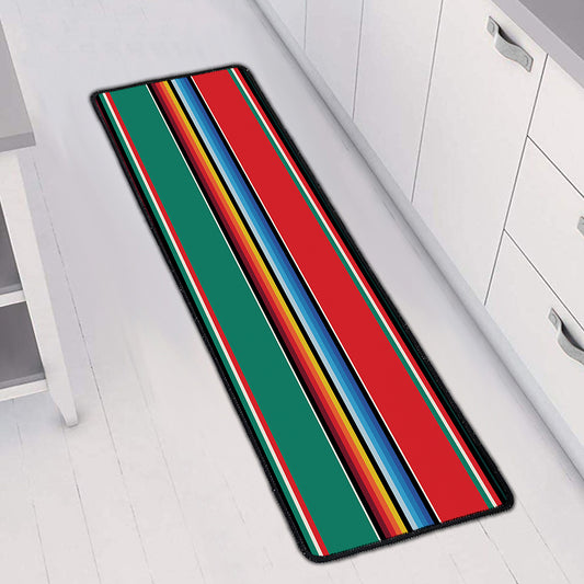 Colorful Mexican Blanket Pattern Print Long Kitchen Mat