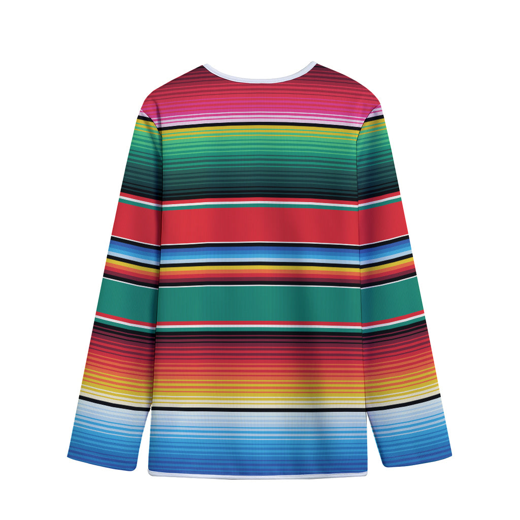 Colorful Mexican Blanket Pattern Print Long Sleeve Short Coat
