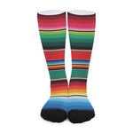 Colorful Mexican Blanket Pattern Print Long Socks