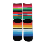 Colorful Mexican Blanket Pattern Print Long Socks
