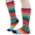 Colorful Mexican Blanket Pattern Print Long Socks