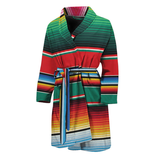 Colorful Mexican Blanket Pattern Print Men's Bathrobe