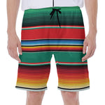 Colorful Mexican Blanket Pattern Print Men's Beach Shorts