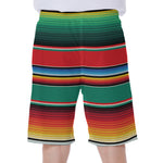 Colorful Mexican Blanket Pattern Print Men's Beach Shorts