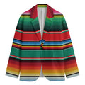 Colorful Mexican Blanket Pattern Print Men's Blazer