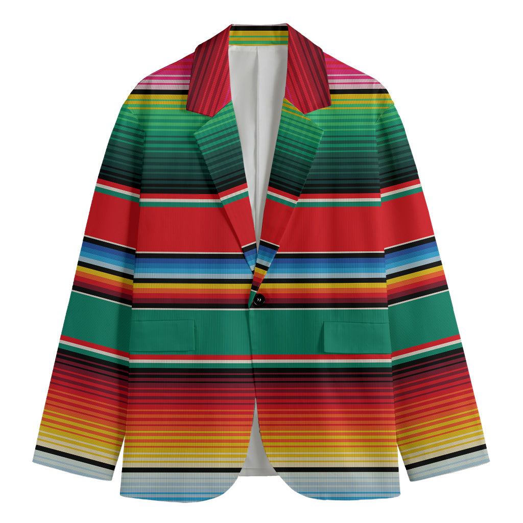 Colorful Mexican Blanket Pattern Print Men's Blazer