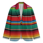 Colorful Mexican Blanket Pattern Print Men's Blazer