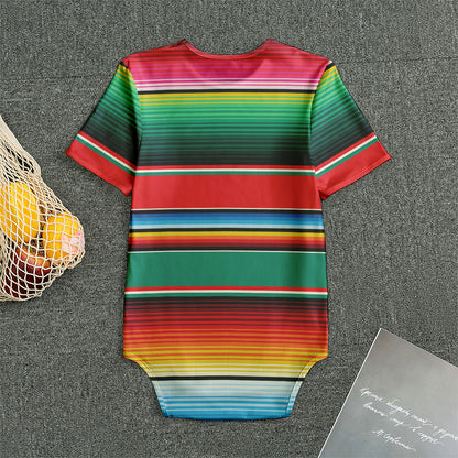 Colorful Mexican Blanket Pattern Print Men's Bodysuit