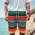 Colorful Mexican Blanket Pattern Print Men's Cargo Shorts