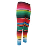 Colorful Mexican Blanket Pattern Print Men's Compression Pants