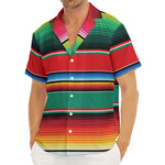 Colorful Mexican Blanket Pattern Print Men's Deep V-Neck Shirt