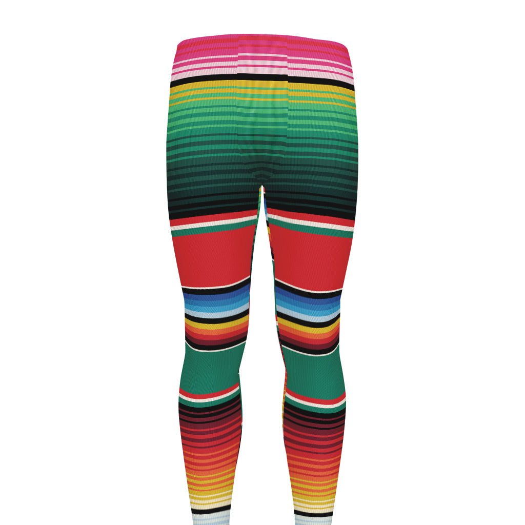 Colorful Mexican Blanket Pattern Print Men's leggings