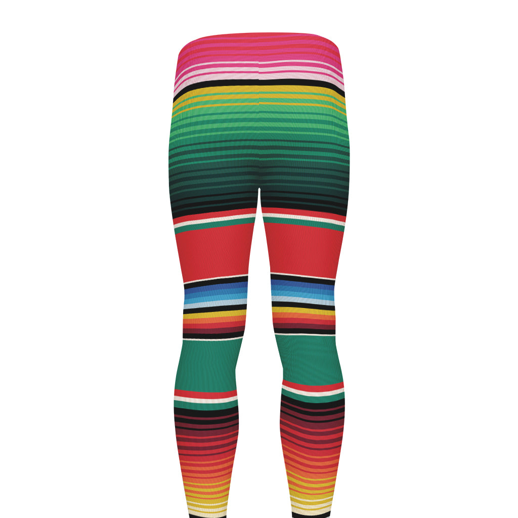 Colorful Mexican Blanket Pattern Print Men's leggings