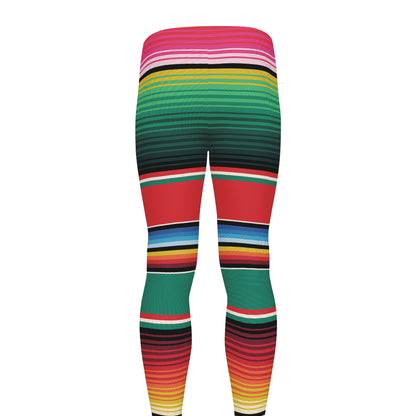 Colorful Mexican Blanket Pattern Print Men's leggings