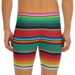 Colorful Mexican Blanket Pattern Print Men's Long Boxer Briefs