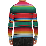 Colorful Mexican Blanket Pattern Print Men's Long Sleeve Rash Guard