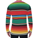 Colorful Mexican Blanket Pattern Print Men's Long Sleeve T-Shirt