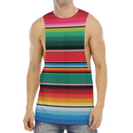 Colorful Mexican Blanket Pattern Print Men's Muscle Tank Top