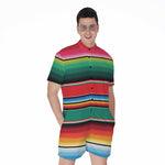 Colorful Mexican Blanket Pattern Print Men's Rompers
