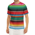 Colorful Mexican Blanket Pattern Print Men's Short Sleeve Rash Guard
