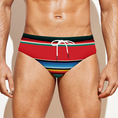Colorful Mexican Blanket Pattern Print Men's Swim Briefs