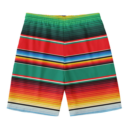 Colorful Mexican Blanket Pattern Print Men's Swim Trunks