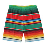 Colorful Mexican Blanket Pattern Print Men's Swim Trunks