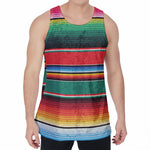 Colorful Mexican Blanket Pattern Print Men's Velvet Tank Top
