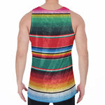 Colorful Mexican Blanket Pattern Print Men's Velvet Tank Top