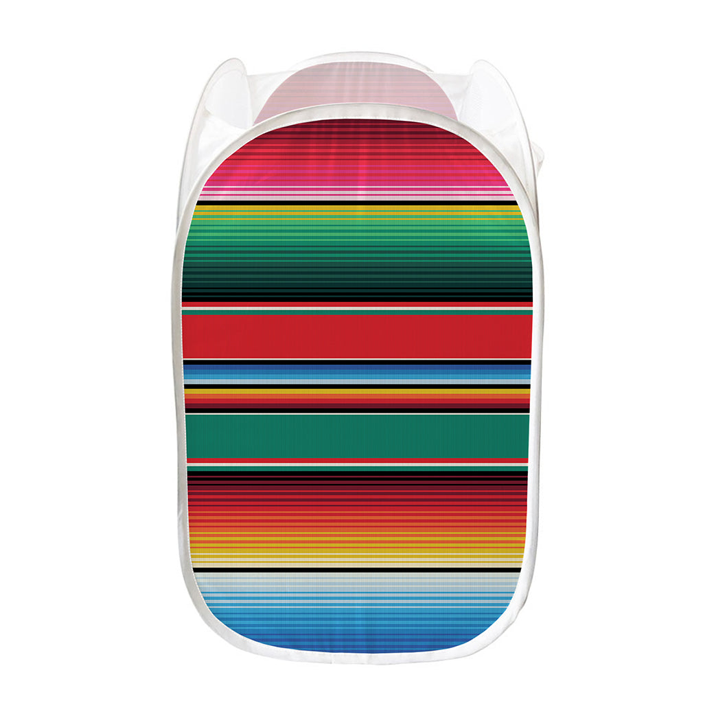 Colorful Mexican Blanket Pattern Print Mesh Laundry Hamper